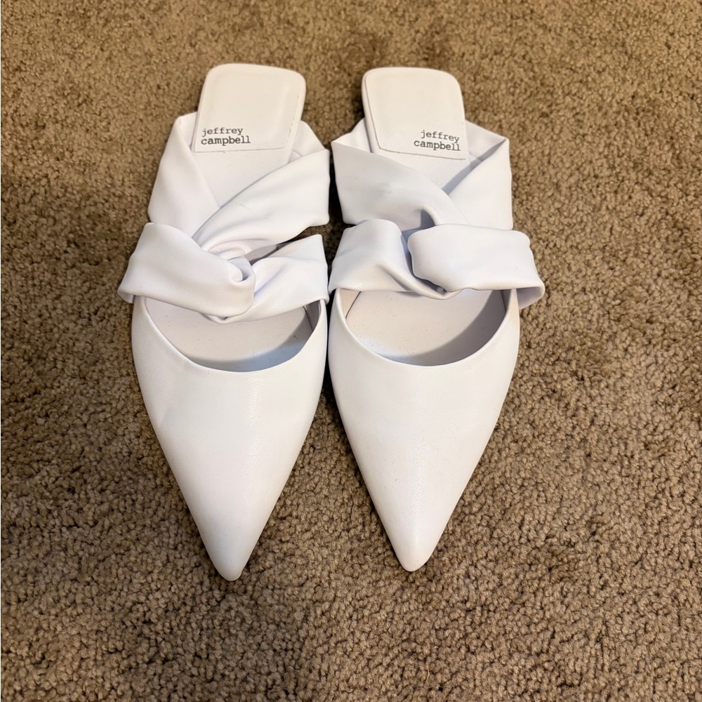 Jeffrey Campbell Tied Down Knot Mule in White NWOT